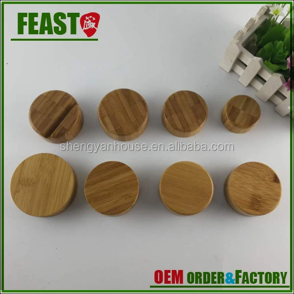 Promotion airtight lock bamboo lids wood lids screw lids