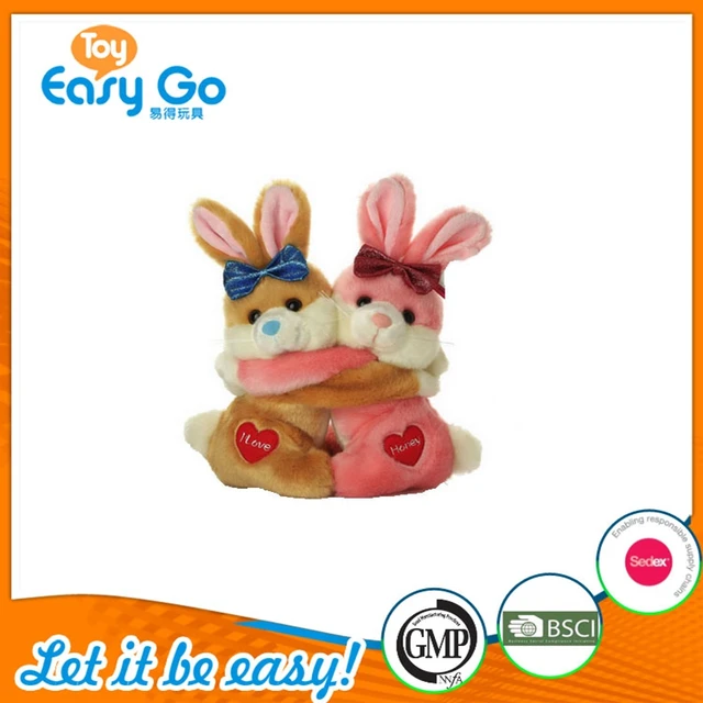 plush couple rabbit toy for wedding or valentine day gift