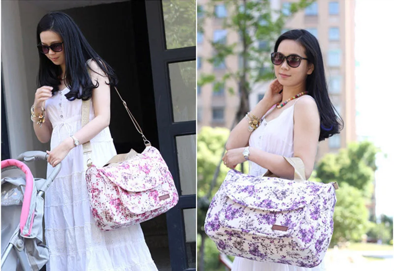6 PcsSet Baby Diaper Bag Large Maternity Nappy Handbag Multifunction Mummy Travel Baby Care Stroller Tote Shoulder Bags BB6022 (13)