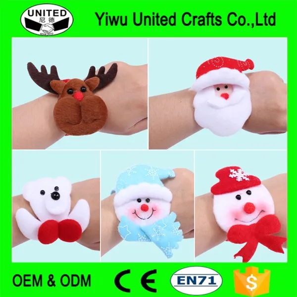 promotion gifts christmas kids plush slap bracelet