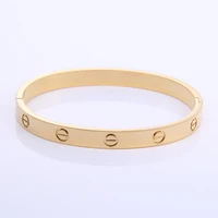 

14K high quality women's bracelet stainless steel brand copy love plated gold bangles pictures