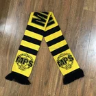 Custom 16x140cm 100% acrylic knitted jacquard football scarf with tassel