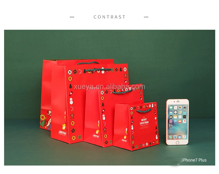 in stock high quality new christmas paper gift bag