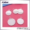 Wholesale Silver Plated 12/14mm Cabochon Setting Teeth Edge Bezels Pendant Base Blanks For Jewelry Making ZTBB-PT0012
