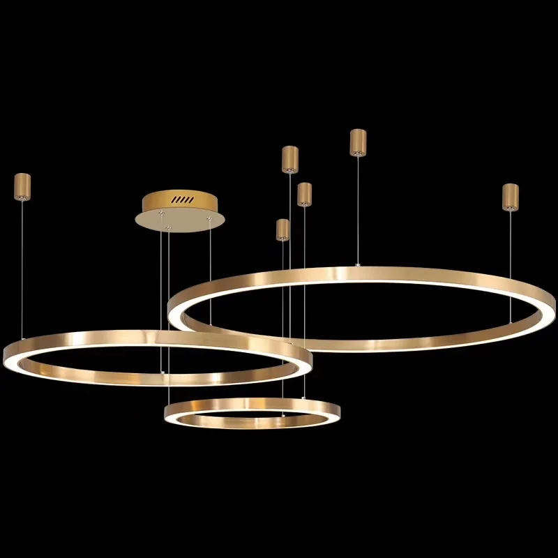 Stainless steel circular ring LED light manufactures chandelier led luxury modern pendant light