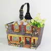 PU Leather Handmade holiday gift storage for wedding flower fruit cookie basket delivery wine bottle holder