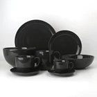 10pcs White Gray Black Personalize Ceramic Porcelain Hotel Restaurant Tableware Dinnerware Table Dinner Ware Set