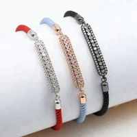 Handmade Jewelry Braided Micro Pave CZ Bar Accessories Red String Rope Bracelet For Women
Handmade Jewelry Braided Micro Pave CZ Bar Accessories Red String Rope Bracelet For Women