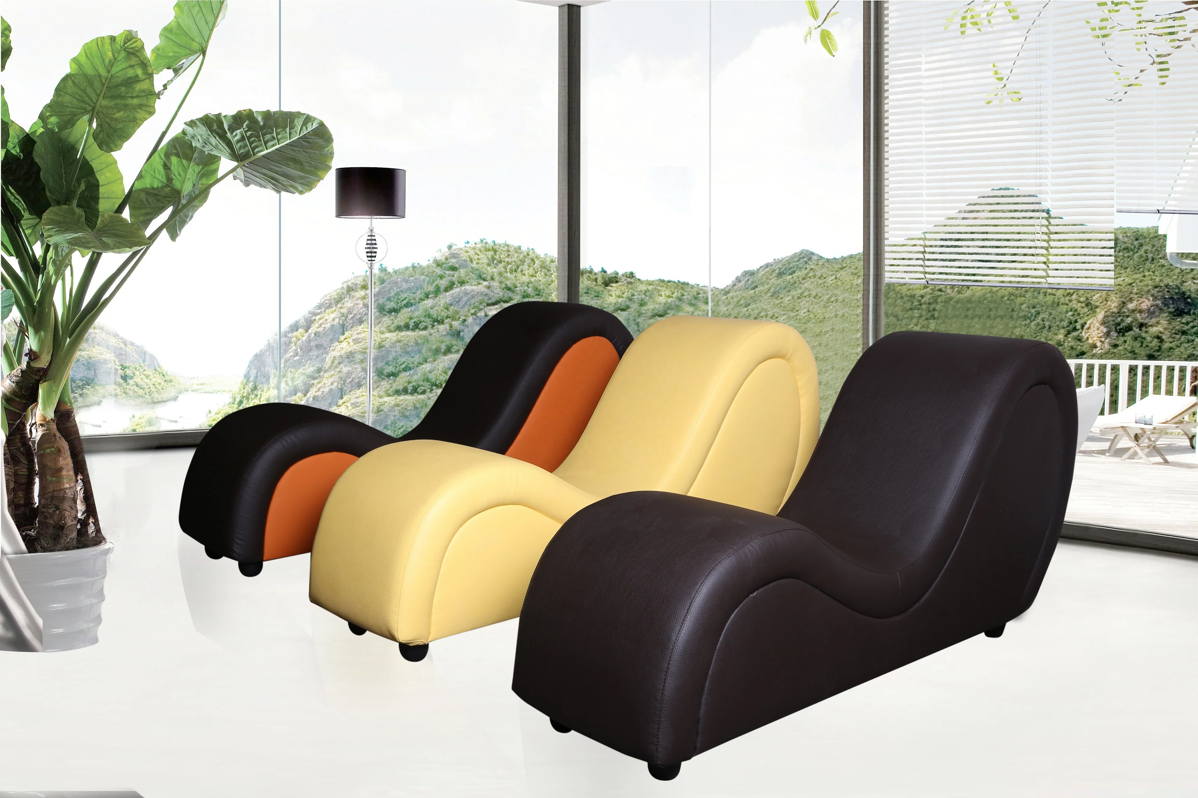 New Design Outdoor Massage Leather Folding Positions Lounge Love Sex