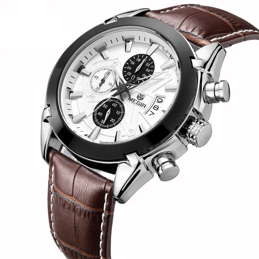 MEGIR 2020 Watch Casual Chronograph Luxury Military Sport Watches Men Wrist High Quality Leather Wristwatch Relogio Masculino, 2-color
MEGIR 2020 Watch Casual Chronograph Luxury Military Sport Watches Men Wrist High Quality Leather Wristwatch Relogio Masculino, 2-color