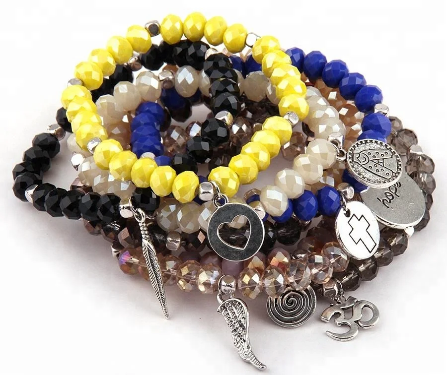 Fashion 5*8mm Crystal Glass Beads with alloy square beads Flower Charm Women Bracelet
Fashion 5*8mm Crystal Glass Beads with alloy square beads Flower Charm Women Bracelet