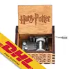 Harry Potter Music Box Hand Crank Carved Wooden Vintage Classic Musical Box Harry Potter Merchandise Christmas Gift for Kids