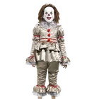 Halloween Scary Horror It Killer Joker Clown Costume With latex mask