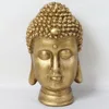 new design poly resin handcraft gold small whole sale decorative buddha head