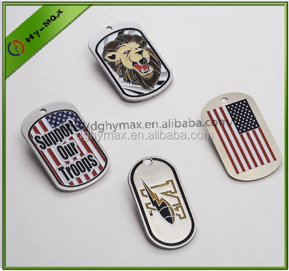 Wholesale matte finish square Stainless steel military dog tags