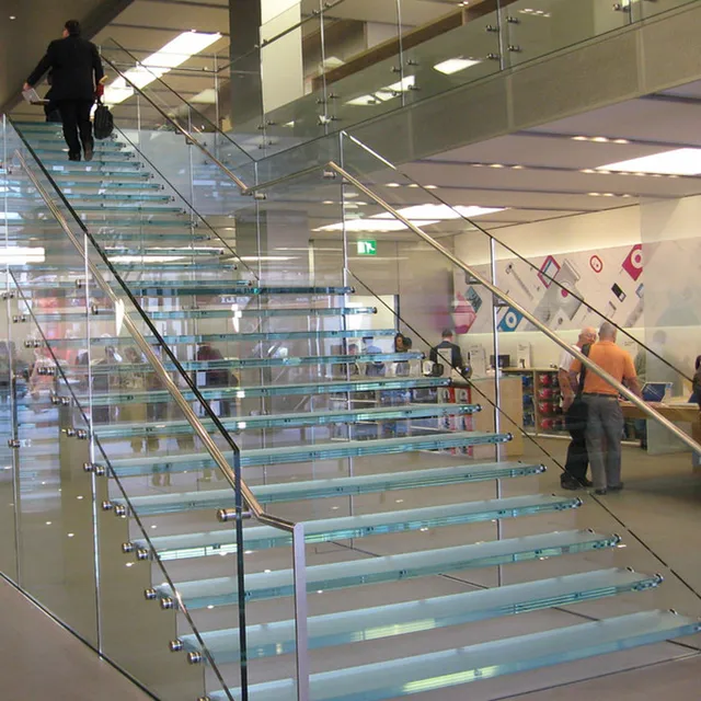 steel glass stairway