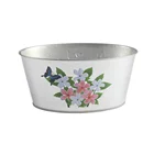 Customized Printed Garden Plant Home Decor Metal Iron Flower Pot