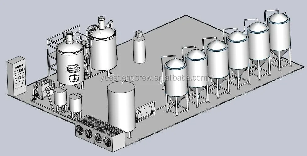 Stainless Steel 200L 300L 500L 1000L 2000L 5000L Beer Brewing Equipment Automatic Beer Brewing System