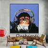 Hand Painted Monkey Oil Paintings Modern Abstract Animals Pictures for Home Decor Orangutan Wall Art Painting