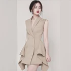 China Factory Latest OL Style Sleeveless Formal Office Lady Dress for Women