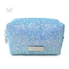 portable blue cosmetic makeup case glitter vanity case from factory