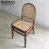 Wholesale dining furniture antique rattan seat wood dining cafe room chair shabby chair rattan round back chair
