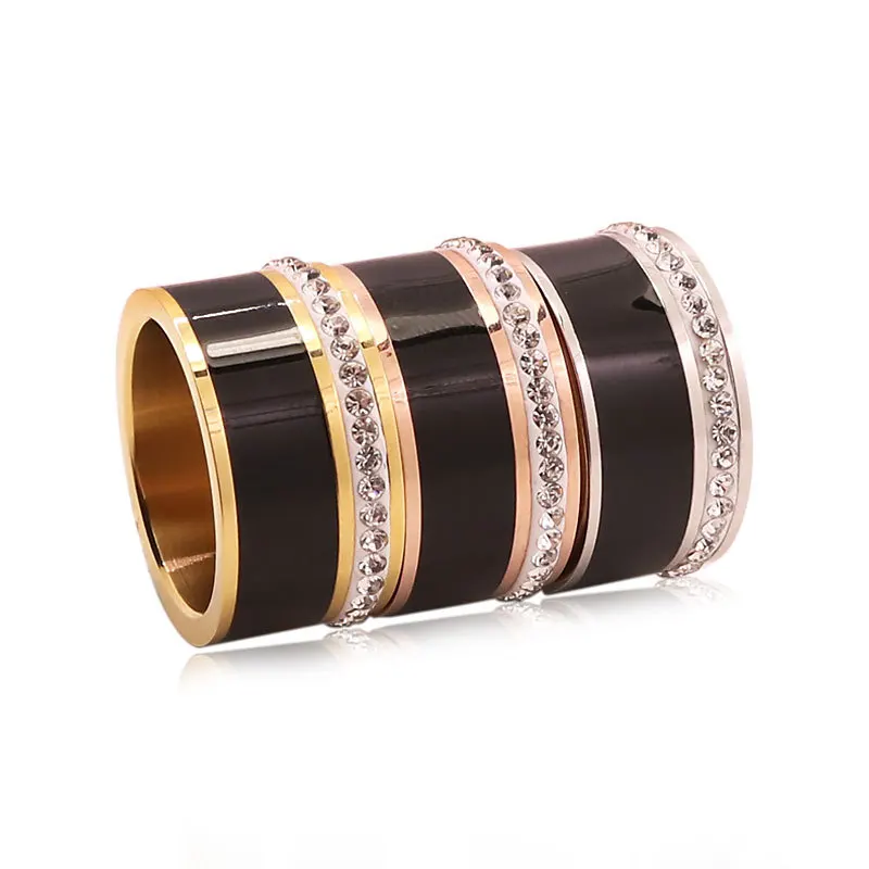 Fashion unisex Enamel diamond ring Titanium steel 3 colors available, Silver;gold;rose gold
Fashion unisex Enamel diamond ring Titanium steel 3 colors available, Silver;gold;rose gold