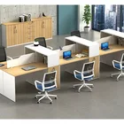 Wholesale Simple Office Modular Cubicle Workstation Furniture with mdf Wooden 1/2/3/4/6 staff computer partition desk
