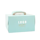 disposable luxury gold foil design big food packaging single cake paper box for wedding
