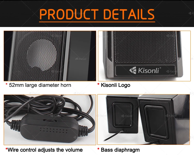 Kisonli electronic gadgets factory direct sale computer 2 way speakers custom logo speaker box - ANKUX.COM