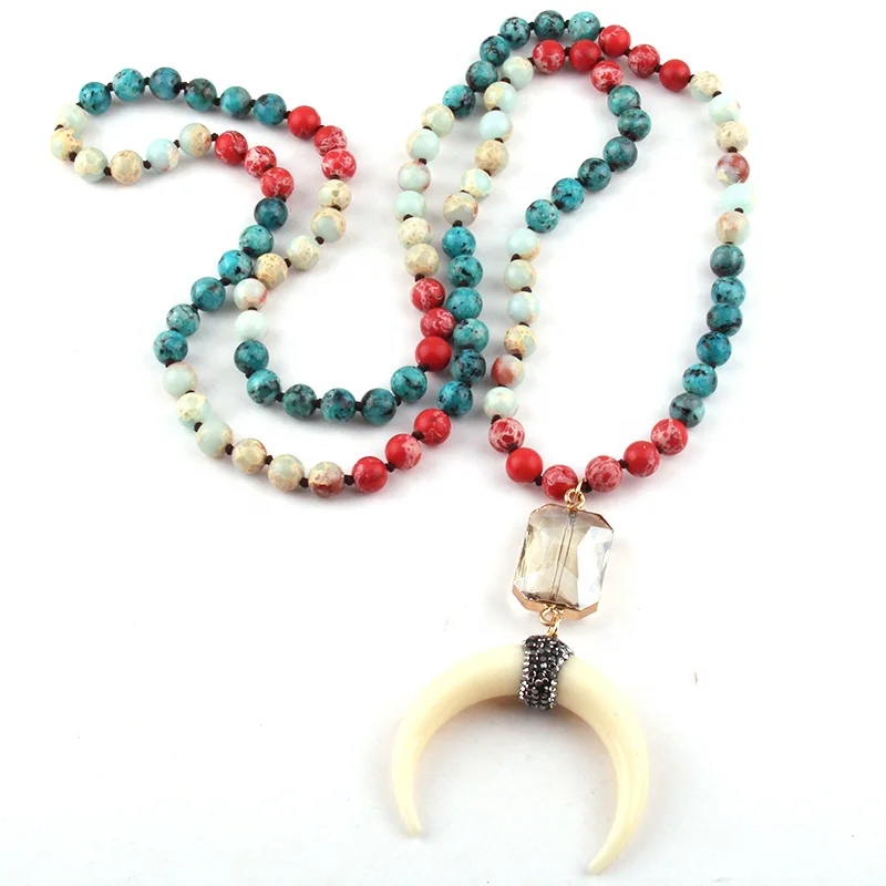 Fashion Women Costume Yoga Necklace 108 Beads Multi Stone Knotted Crystal Link Moon Charm Pendant Necklace Dropship
Fashion Women Costume Yoga Necklace 108 Beads Multi Stone Knotted Crystal Link Moon Charm Pendant Necklace Dropship