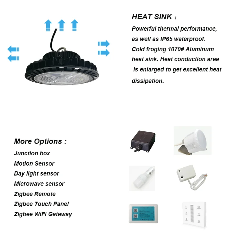 Low Consumption ETL DLC Premium listed Zigbee control Warehouse highbay 240w 31200 lumen ufo led highbay light - ANKUX.COM