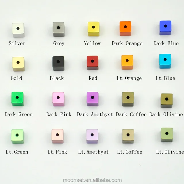 anodized aluminum accessory cube jewelry making raw material