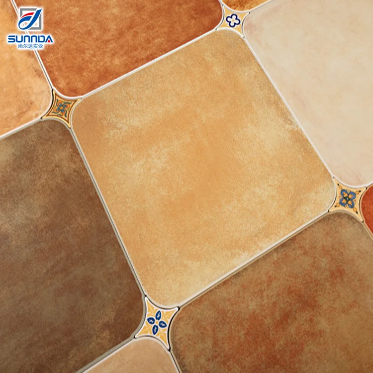 500x500 orange color non-skip dinning room ceramic rustic floor porcelain tile