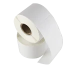 Die cut custom sticker White logo OEM printing blank adhesive barcode thermal paper label roll
