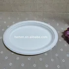 100% biodegrable and compostable sugarcane pulp packaging disposable paper plate tableware
