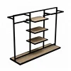 Custom Wrought Iron Multi-Function Clothing Store Fixture Floor Clothing Hanging Display Stand
