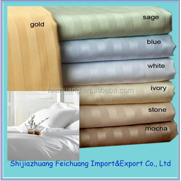 1cm / 2cm /3cm stripe white cotton fabric for hotel bedding set