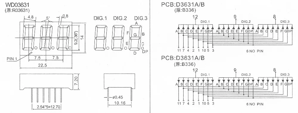 Common anode kem-3641-bs 0.36 inch 7 segment display led digital display 4 digit