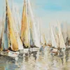 Boutique colorful impressionist decorative paintings sailboat seascape canvas oil paintings