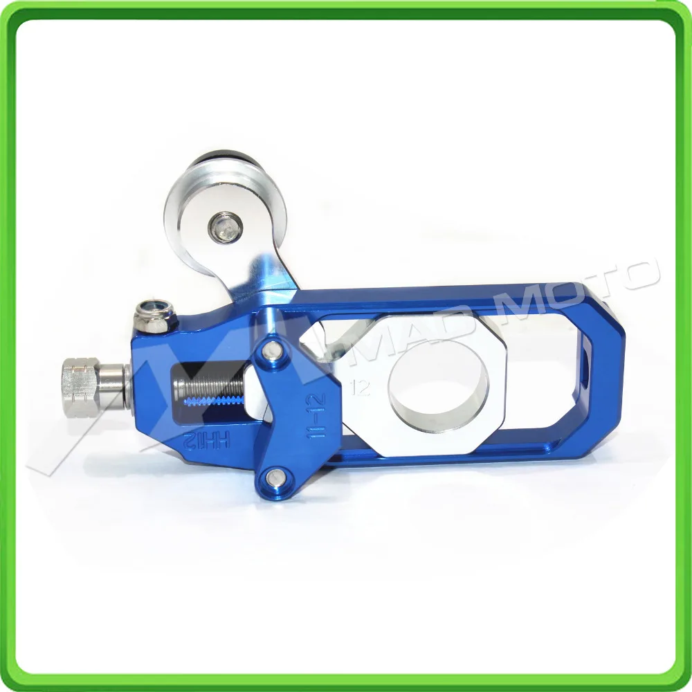 Motorcycle Chain Tensioner Adjuster with bobbins kit for Kawasaki Ninja ZX6R ZX-6R ZX-636 ZX636 2013 2014 2015 2016 Blue&Silver (11)