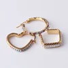 Round angle heart multi-surface circular stainless steel korea style ladies earing