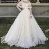 Customized unique wedding dress latest 2 in 1 bridal ball gown wholesale price