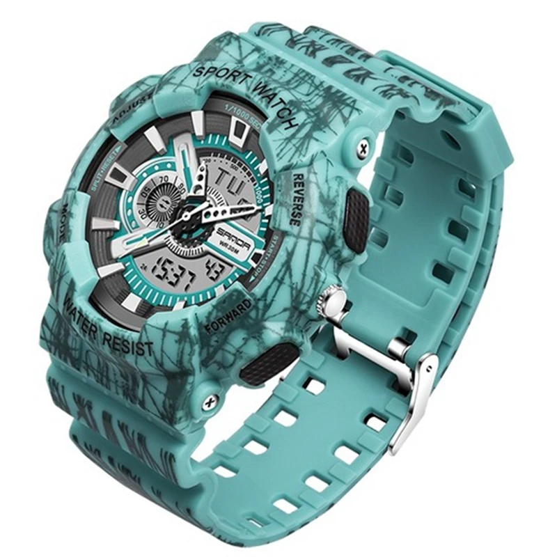 SANDA Camouflage G style Men sports Military waterproof Male wrist watch digital S-shock men's Analog quartz LED digital watch
SANDA Camouflage G style Men sports Military waterproof Male wrist watch digital S-shock men's Analog quartz LED digital watch
