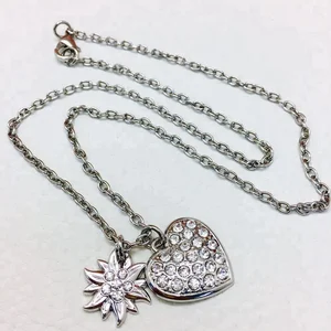 diamond chain necklace high-grade silver chain for lady shiny