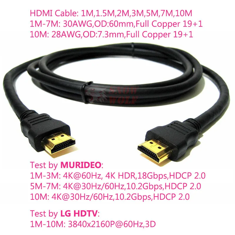 Stock 2M 6FT Version 2.0 HDMI cable 4K Ultra HD HDCP 2.2 18Gbps High Speed HDMI HDTV Cable - ANKUX.COM