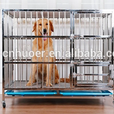 Edelstahl Schwere Hund Käfig Kiste Zwinger Laufstall Große Starke Metall für Große Hunde und Haustiere
