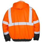 Hi Vis Bomber Safety Work Jacket Coat Hood Workwear