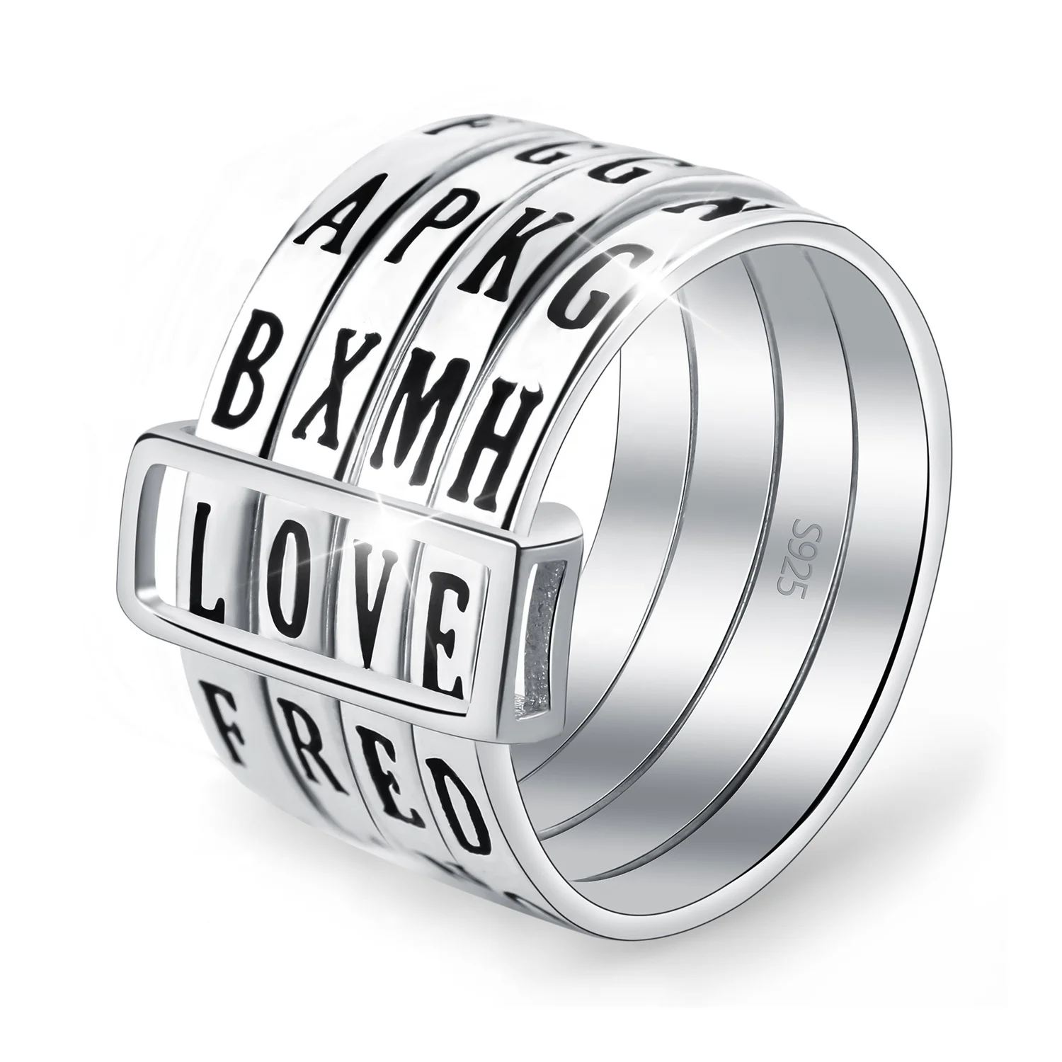 2023 personalized original letter handmade 925 sterling silver rings For women hip hop fashion jewelry
2023 personalized original letter handmade 925 sterling silver rings For women hip hop fashion jewelry