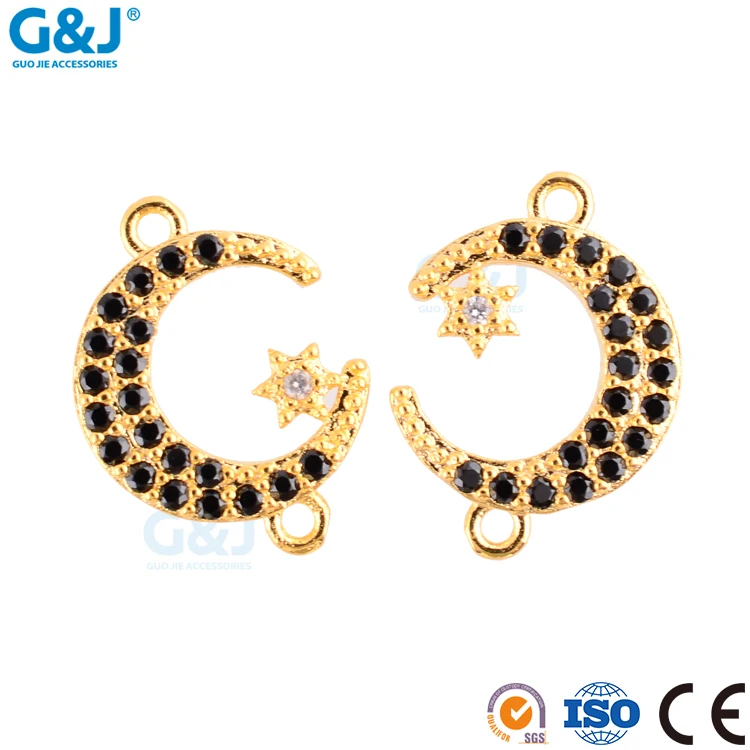 Guojie brand wholesale crystal pendant beautiful high quality micro gemstone moon and star gemstone pendant